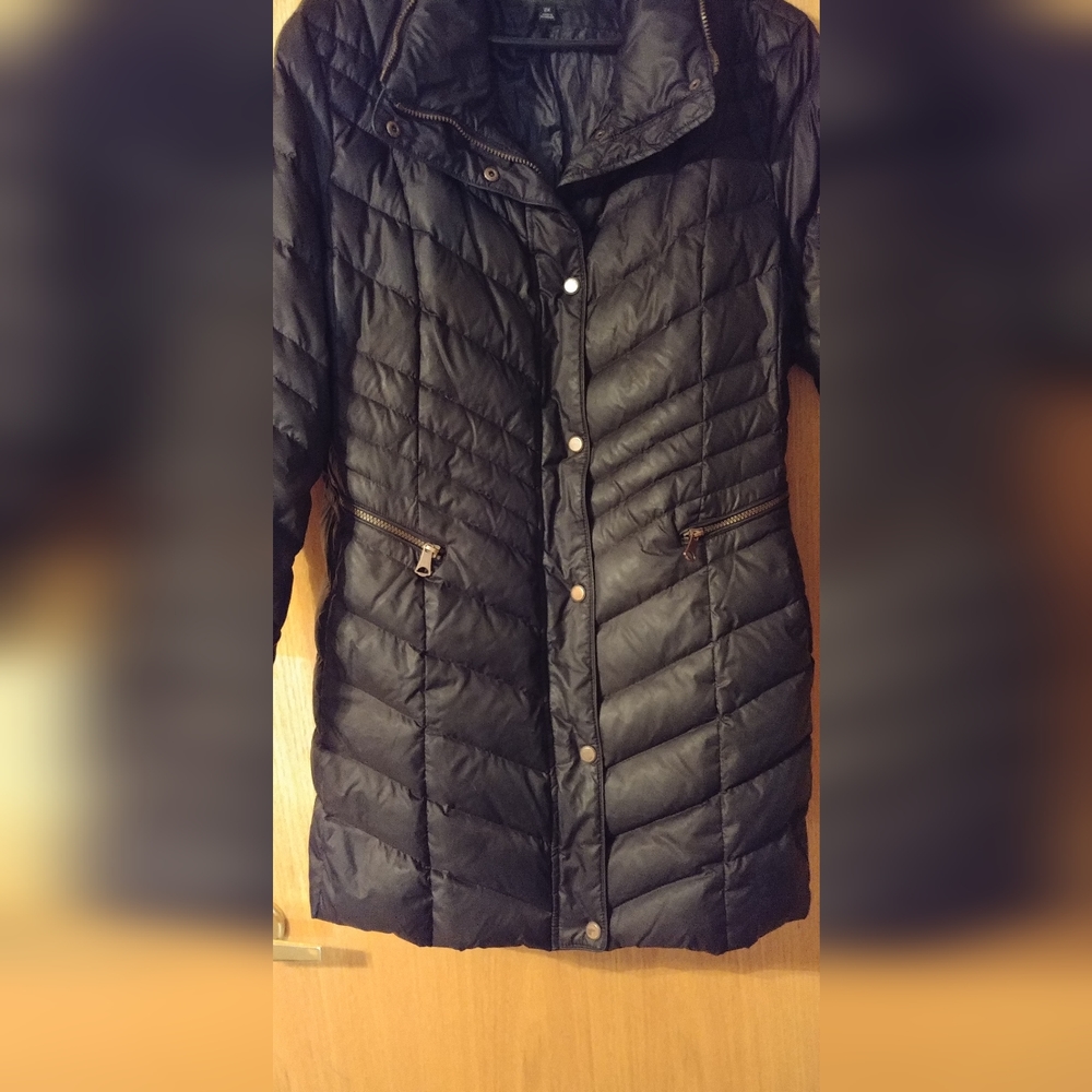 Andrew Marc - Beautiful long DOWN slimming puffer coat Black 2X WITHOUT HOOD